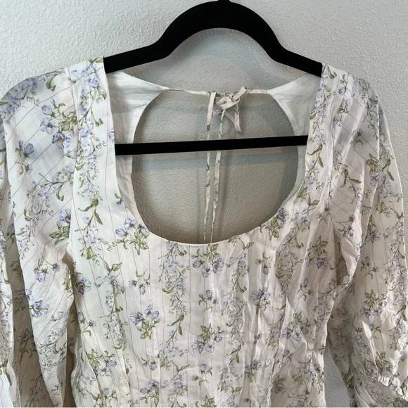 NWOT Brock Collection X H&M Lyocell-blend Dress Floral White Casual Women Small - Picture 3 of 12